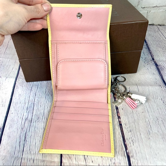 Christian Dior Pink Trotteur wallet with bag charm keychain - Picture 10 of 15